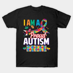 I Am A Proud Autism Mimi Autism Awareness Ribbon T-Shirt